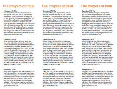 The Prayers of Paul Bookmark